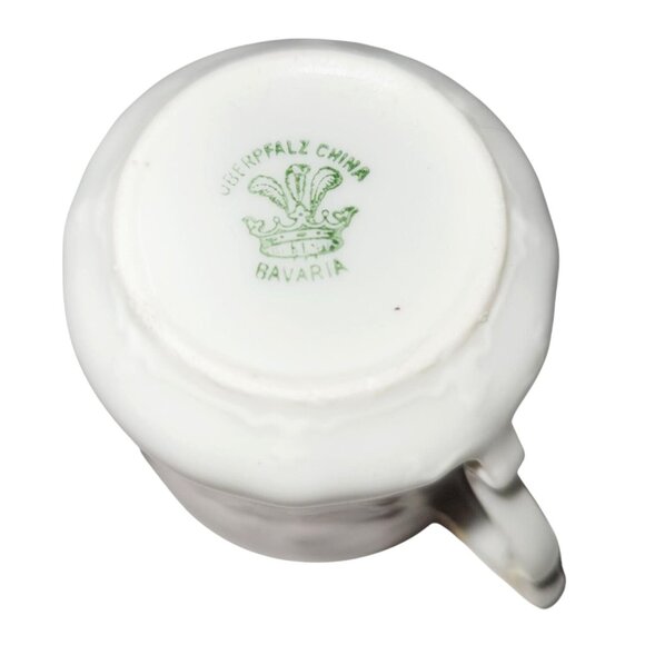 Vintage Teacup and Saucer Set by OBERPFALZ Bone China Pink Blue Floral Bavaria - Picture 6 of 11